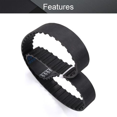 حزام توقيت Fielect أسود مسنن من المطاط الصناعي، بكرة متزامنة بحلقة مغلقة، عرض 20 مم، درجة 9.5 مم، 64 سنًا (240 لتر) in Kuwait