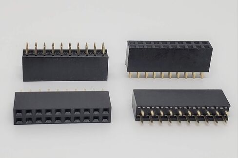 25-Pack 4P 2.54mm 0.1" Pitch PCB Female Pin Headers 2x2 Dual Rows 4 Pins Female Sockets to Male Straight PCB DIP, Double Rows PC Board Through-Board Strip (2X2-4P-25PK) in Kuwait