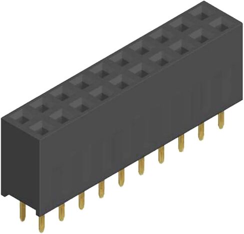 25-Pack 4P 2.54mm 0.1" Pitch PCB Female Pin Headers 2x2 Dual Rows 4 Pins Female Sockets to Male Straight PCB DIP, Double Rows PC Board Through-Board Strip (2X2-4P-25PK) in Kuwait