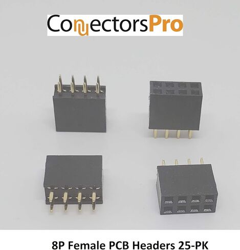 25-Pack 4P 2.54mm 0.1" Pitch PCB Female Pin Headers 2x2 Dual Rows 4 Pins Female Sockets to Male Straight PCB DIP, Double Rows PC Board Through-Board Strip (2X2-4P-25PK) in Kuwait