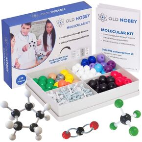 Organic Chemistry Model Kit (115 pc) Chemistry Set Molecular Model Kit with Atoms, Bonds, Instructional Guide - STEM Science Kit for Kids Toys Chemistry Kit for Students, Teachers, Young Scientists