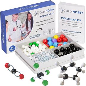 Organic Chemistry Model Kit (115 pc) Chemistry Set Molecular Model Kit with Atoms, Bonds, Instructional Guide - STEM Science Kit for Kids Toys Chemistry Kit for Students, Teachers, Young Scientists