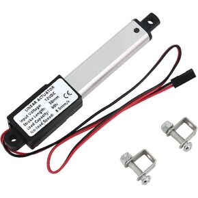 المحرك الخطي الكهربائي الصغير Erfo، 12 فولت 1.2 بوصة، 90 نيوتن/20.3 رطل، السرعة 9.5 مم/الثانية، مشغل الحركة الكهربائية الصغيرة، المحرك الخطي الصغير 12 فولت تيار مستمر مع دعامات تثبيت in Kuwait