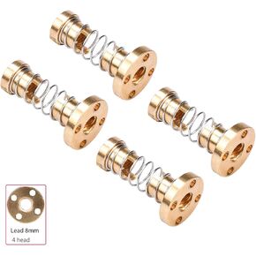 BIGTREETECH Direct T8 Anti Backlash Spring Loaded Nut Pitch 2mm Lead 8mm Elimination Gap Nut for 8mm Acme Threaded Rod Lead Screws DIY CNC 3D Printer Parts (Pack of 4 Lead 8mm) in Kuwait