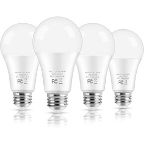 مصابيح LED، 100 وات مكافئة لمبات A19 LED، 13 وات 5000 كلفن ضوء النهار الأبيض 1500 لومن غير قابل للتعتيم E26 Edison مصابيح لولبية متوسطة الحجم للمنزل وغرفة النوم والمطبخ وغرفة المعيشة ومصباح المكتب، 4 عبوات