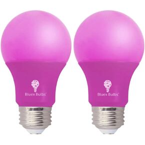 لمبات Bluex 2 حزمة LED A19 لمبة إضاءة أرجوانية - 9 وات (ما يعادل 60 وات) - لمبة LED أرجوانية بقاعدة E26، ديكور الحفلات، الشرفة، إضاءة المنزل، إضاءة العطلات، الإضاءة الزخرفية (أرجواني) in Saudi Arabia