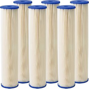 Pentair Pentek ECP20-20BB Big Blue Sediment Water Filter, 20-Inch, Whole House Heavy Duty Pleated Cellulose Polyester Replacement Cartridge, 20" x 4.5", Blue End-Cap, 20