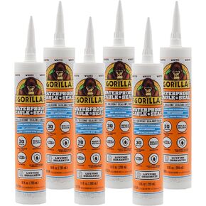 مانع تسرب من السيليكون بنسبة 100% مقاوم للماء من جوريلا، أبيض، خرطوشة 10 أونصة (عبوة من قطعة واحدة) in Kuwait