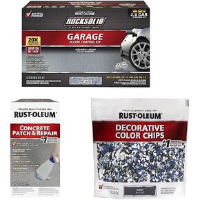 Rust-Oleum 381086 RockSolid Polycuramine 1 Car Garage Floor Coating Kit, Modern Greige