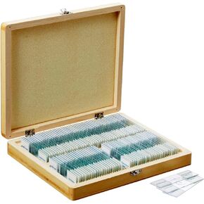 AmScope PS100A Prepared Microscope Slide Set for Basic Biological Science Education, 100 Slides, Set A, Includes Fitted Wooden Case in Saudi Arabia