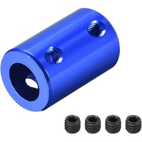 uxcell 3mm to 8mm Bore Rigid Coupling Set Screw L25XD14 Aluminum Alloy,Shaft Coupler Connector,Motor Accessories,Dark Blue
