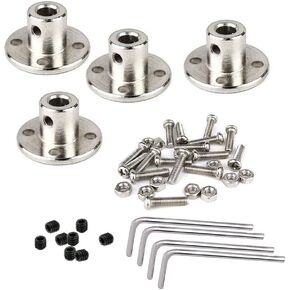4Pcs 5mm Rigid Flange Shaft Coupling, Guide Shaft Support Coupler High Hardness Metal Axis Bearing Fittings Motor Connector in Saudi Arabia