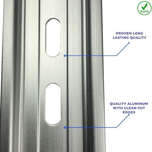 T&G 3 Pieces DIN Rail Slotted Aluminum RoHS 12" Inches Long 35mm Wide 7.5mm High in Saudi Arabia