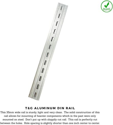 T&G 3 Pieces DIN Rail Slotted Aluminum RoHS 12" Inches Long 35mm Wide 7.5mm High in Saudi Arabia