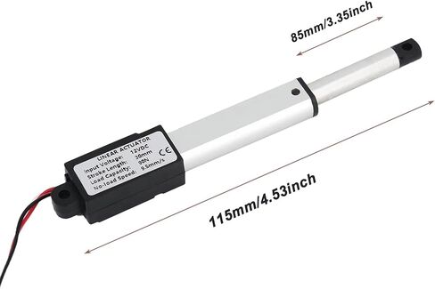 المحرك الخطي الكهربائي الصغير Erfo، 12 فولت 1.2 بوصة، 90 نيوتن/20.3 رطل، السرعة 9.5 مم/الثانية، مشغل الحركة الكهربائية الصغيرة، المحرك الخطي الصغير 12 فولت تيار مستمر مع دعامات تثبيت in Kuwait