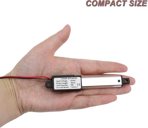 المحرك الخطي الكهربائي الصغير Erfo، 12 فولت 1.2 بوصة، 90 نيوتن/20.3 رطل، السرعة 9.5 مم/الثانية، مشغل الحركة الكهربائية الصغيرة، المحرك الخطي الصغير 12 فولت تيار مستمر مع دعامات تثبيت in Kuwait