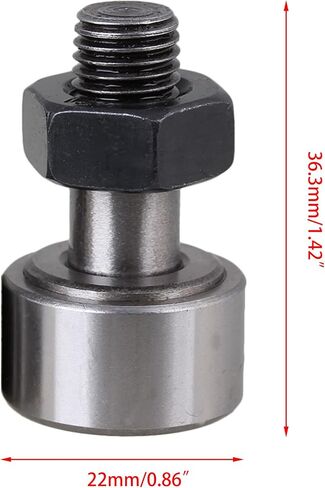 BQLZR 22mm Dia KR22 Stud Type Track Cam Follower Roller Bearing M10 Male Thread Pack of 2 in Saudi Arabia