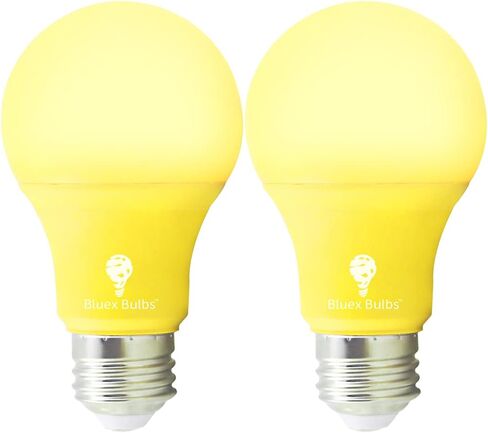 Bluex Bulbs 2 Pack BlueX LED A19 Yellow Light Bulb - 9W (60Watt Equivalent) - E26 Base LED Bulb, Party Decoration, Porch, Home Lighting, Holiday Lighting, Decorative Illumination in Saudi Arabia