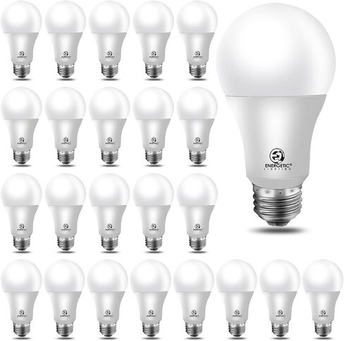 لمبة إضاءة LED A19 حيوية 24 حزمة، ما يعادل 60 وات، ضوء النهار 5000 كلفن، قاعدة متوسطة E26، لمبة إضاءة LED غير قابلة للتعتيم، مدرجة في قائمة UL in Kuwait