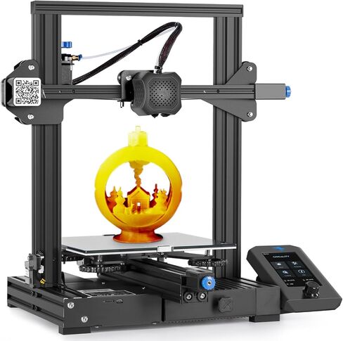 Comgrow Creality Ender 3 V2 3D تصميم مدمج مع اللوحة الأم الصامتة مينويل إمدادات الطاقة ومنصة زجاجية، 78x779x99 بوصة in Kuwait