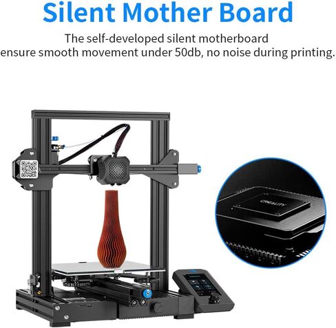 Comgrow Creality Ender 3 V2 3D تصميم مدمج مع اللوحة الأم الصامتة مينويل إمدادات الطاقة ومنصة زجاجية، 78x779x99 بوصة in Kuwait