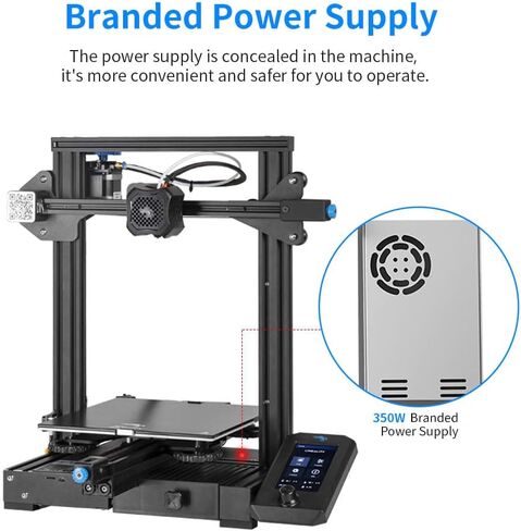 Comgrow Creality Ender 3 V2 3D تصميم مدمج مع اللوحة الأم الصامتة مينويل إمدادات الطاقة ومنصة زجاجية، 78x779x99 بوصة in Kuwait