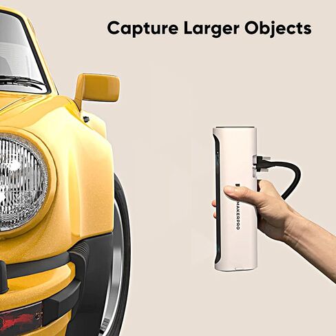 3DMakerpro Lynx 3D Scanner دقة 0.1 مم، سرعة مسح سريعة 10 إطارات في الثانية مع نطاق مسح ذكي واسع النطاق، برنامج مسح ثلاثي الأبعاد مجاني، دعم فحص الجسم وإعادة بناء السيارة - مجموعة متميزة in Kuwait