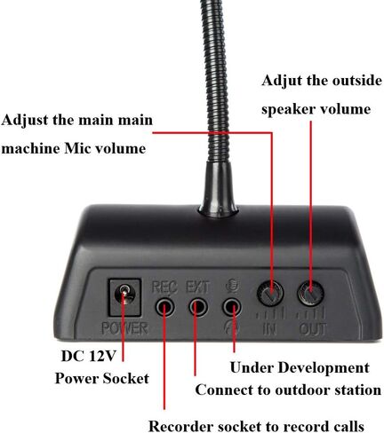 مكبر صوت Ycall Window Intercom ثنائي الاتجاه، ميكروفون اتصال داخلي يتحدث من خلال نافذة زجاجية للبنك/المكتب/المستشفى، وظيفة كتم الصوت مضادة للتداخل، صراف داخلي 3.5 مم جاك معدني كامل أسود in Kuwait