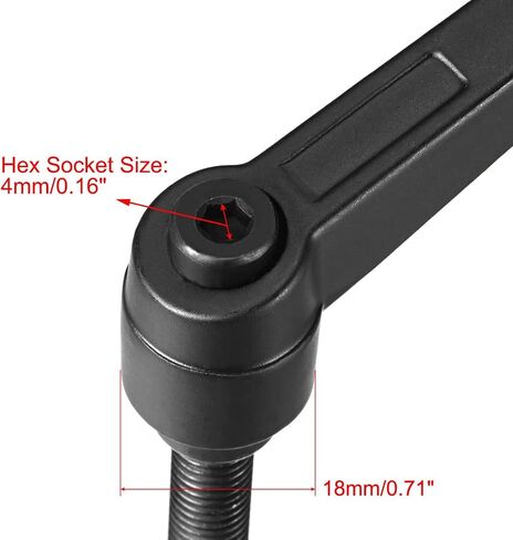 uxcell M8 × 32 مم مقبض قابل للتعديل لقط رافعة الموضوع زر السقاطة ذكر مقابض مسمار ملولبة قفل مقابض لولبية دوارة سريعة التحرير بولت أسود قطعتين in Kuwait