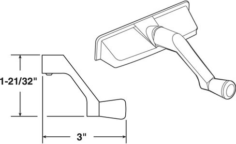 Truth TH 24003 White, Diecast and Plastic, Operator Cover and Crank Handle, 11/32 In. Drive Spline (Single Pack) in Saudi Arabia