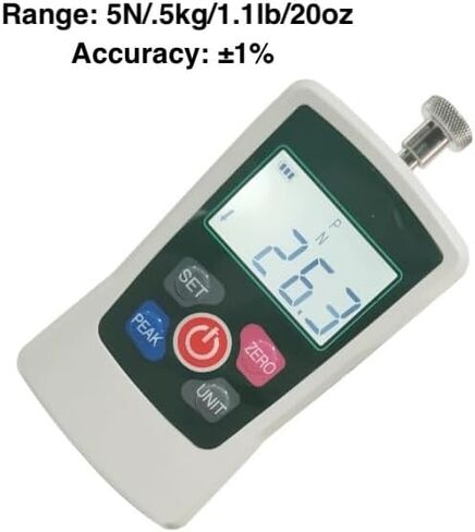 مقياس سحب الزناد 5N/.5kg/1.1lb/20oz، مقياس شد الحزام مع 6 ملحقات لقياس القوة M6 وشاشة LCD بإضاءة خلفية، مقياس ديناميكي رقمي لقياس قوة السحب مع حقيبة محمولة in Kuwait