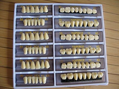 24 لوحة 28X1 A1 طقم أسنان شنغهاي أكريليك راتينج أسنان مقاس 22 in Kuwait