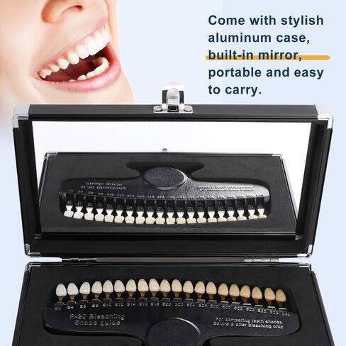 Healthible Dental Shade Guide Professional 3D R-20 Tooth Whitening Shade Chart with 20 Colors Teeth Shade Guide with Mirror in Saudi Arabia