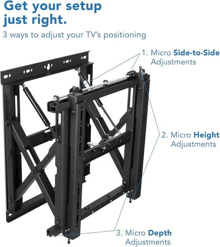 Mount-It! Video Wall Mount with Pop Out Function, Digital Signage TV Menu Board Mount for 32 to 70" TVs, Up to VESA 600x400, Commercial Grade 110 Lbs Capacity in Kuwait
