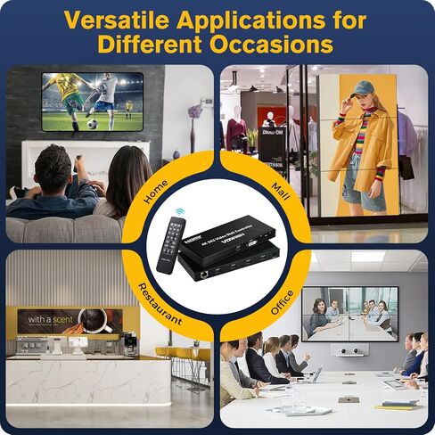 Vowish 4K 2x2 Video Wall Controller, HDMI & DVI Input Video Wall Processor with 8 Display Modes, Support 180° Rotation, RS232 Control for Sports Bar, Restaurant, School, Company, Home Theater, Mall in Saudi Arabia