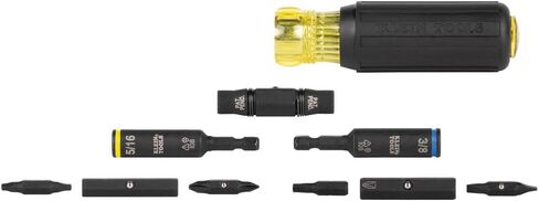 Klein Tools 32500HD Multi-Bit Screwdriver / Nut Driver, Impact Rated 11-in-1 Tool with Phillips, Slotted, Square and Torx Tips in Saudi Arabia