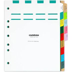 Carstens Heavy Duty Plastic Hospital Divider Set, 9-Tab, with Pull Tab Die Cuts, Multi-Color, for Side-Opening 3-Ring and 5-Ring Binders