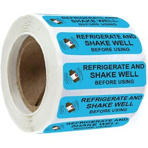 Fluorescent Blue Keep in Refrigerator and Shake Well Before Using Stickers Drink Instructions Seal Labels Veterinary Stickers 1/2X2 1/2 Inch-Refrigerate Sticker for Drug,Water Bottles,Beverage 500Pcs in Saudi Arabia