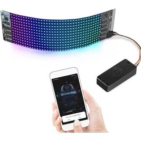 Led Sign, Scrolling Message Programmable RGB Flexible Led Module 16 * 32 Pixel Matrix Display Animation Text Message Scrolling for car Shop,Wedding cake room decoration Accessories