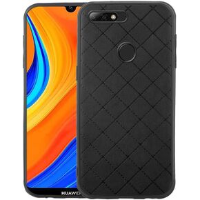 ELISORLI Compatible with Huawei Y7 2018/Y7 Prime 2018/7Y Pro/Honor 7C Case Rugged Thin Slim Cell Accessories Anti-Slip Fit Rubber TPU Mobile Phone Protection Cover for Hawaii Enjoy 8 Women Men Black