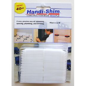 Heavy Duty Reusable Plastic Construction Shims for Spacing, Leveling, Plumbing and More - 40 Piece Pack 1/8" (White)