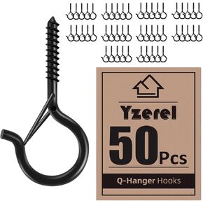 20 Pcs Q-Hanger Hooks Outdoor String Lights - Christmas Lights Hanger Hooks, Outdoor Wire and New Year Party, Fairy Lights Plants Wind Chimes Decoration Hanging Safety Buckle Design (20)