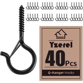20 Pcs Q-Hanger Hooks Outdoor String Lights - Christmas Lights Hanger Hooks, Outdoor Wire and New Year Party, Fairy Lights Plants Wind Chimes Decoration Hanging Safety Buckle Design (20)