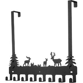 WIEMELIER شماعة ملابس فوق الباب، خطاف منشفة لغرفة الاستحمام، خطاف فوق الباب، أسود 8 خطافات (1) in Kuwait