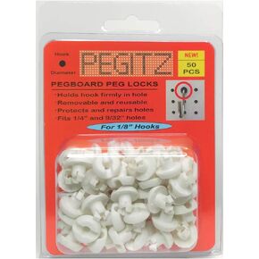 Pegboard Peg Locks 50PCS (1/4 inch, Black)