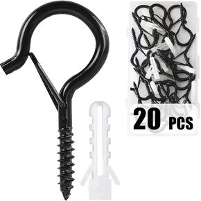 40PCS Hooks for Hanging - Ceiling Hooks for Hanging Plants, Hooks for Hanging Heavy Duty, Metal Hook for Cup, Fence, Hanging Baskets, Hooks for Outdoor String Lights
