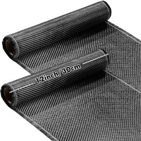 Frienda 2 Rolls 5 ft x 12" Carbon Fiber Fabric Roll Pure Fabric Carbon Fiber Sheet 2 x 2 Twill Weave 3k/ 220g for Cars for Structural Reinforcement on Concrete Walls, Basements, Boats DIY Projects in Kuwait