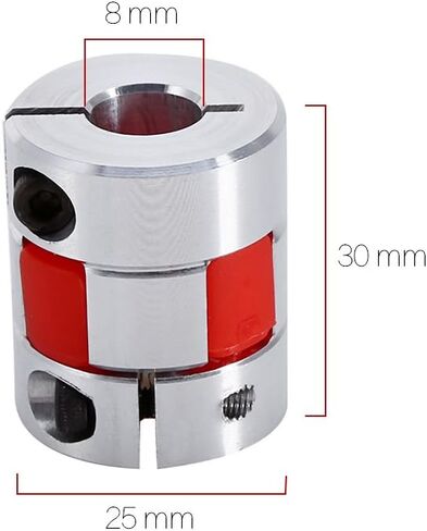10mm x 8mm CNC Flexible Plum Coupling Shaft Coupling CNC Stepper Motor Encoder Coupler Stepper Motor Encoder Connector Coupler D25 L30 Jaw Clamp Aluminum Alloy in Saudi Arabia
