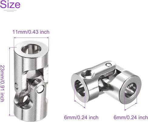 DMiotech 5 عبوات من 6 مم إلى 6 مم عمود توجيه عالمي قابل للتدوير على شكل حرف U موصل مقرنة للمحرك، طابعة ثلاثية الأبعاد، آلة CNC in Kuwait