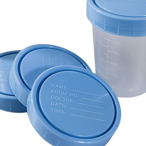 Specimen Cups with Leak Proof Screw on Lids - 4oz [Pack of 25] Clear Non-Sterile Urine Sample Jars - Containers for Safe Pee, Stool, Semen Sample Collection for Testing (25) in Saudi Arabia